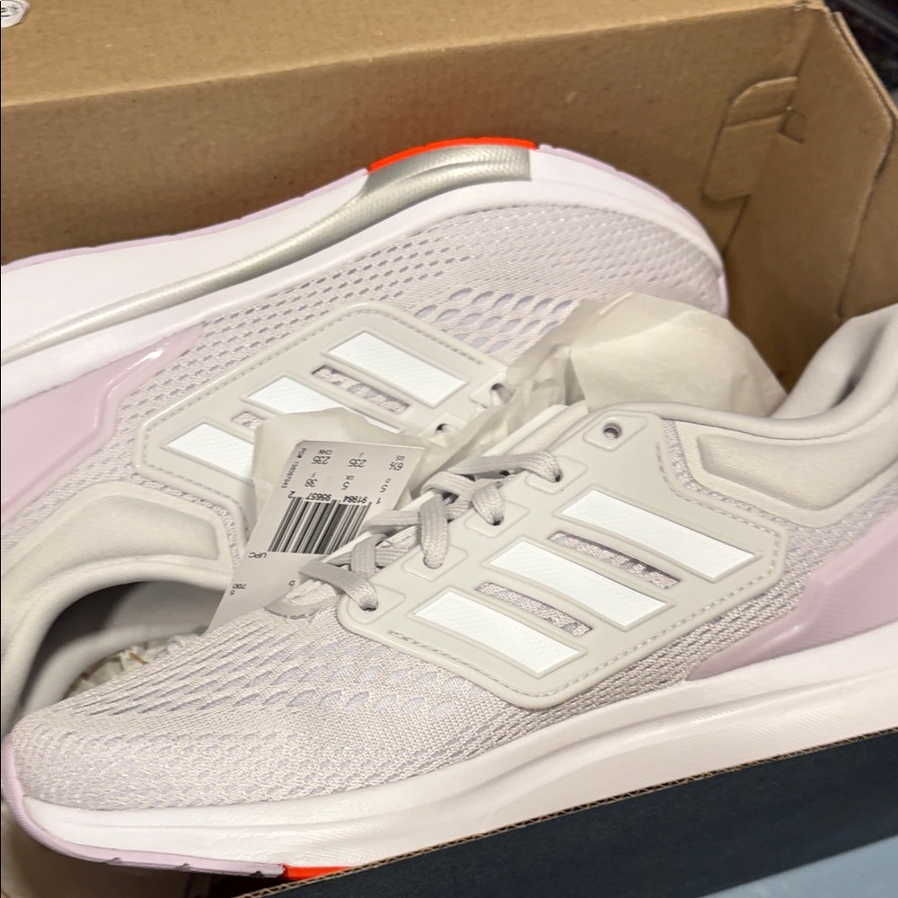 Adidas Women's Light Gray and Orange Athletic Shoes